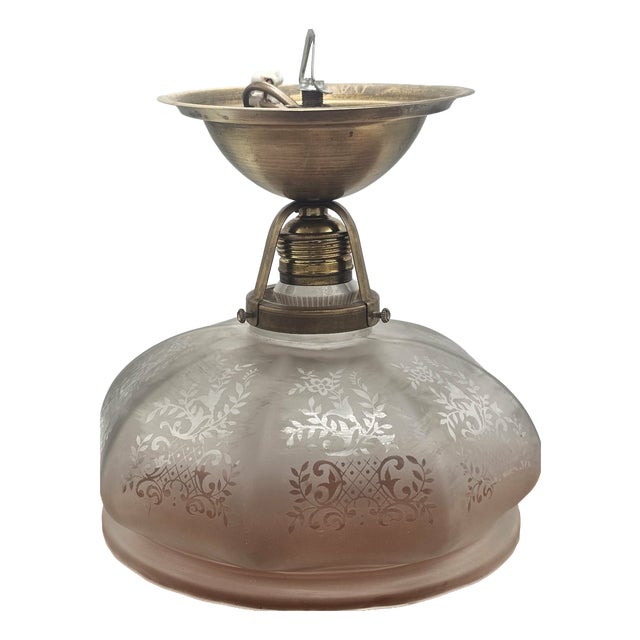 Brass Ceiling Lamp, 1890s For Sale