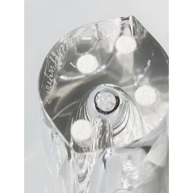 Orrefors Vintage Heavy Crystal Orrefors Marin Vase by Jan Johansson 6 3/4" Tall Signed For Sale - Image 4 of 8