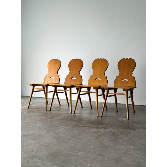 Swiss Alpine Stabelle Oak Dining Set, Mid-Century — Set of 5 For Sale - Image 14 of 18