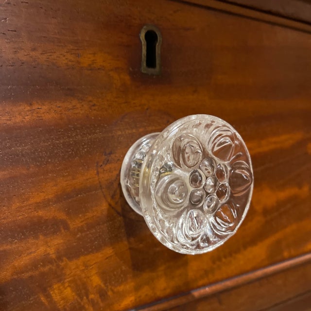 Mid 19th Century Mid 1800s Mahogany Chest With Glass Knobs For Sale - Image 5 of 6