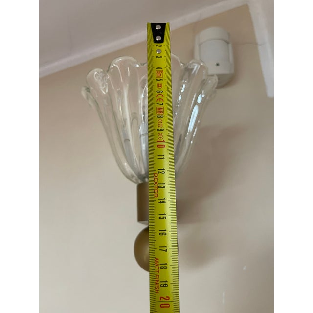 1930s Vintage Art Deco Brass and Glass Wall Lamp, 1930 For Sale - Image 5 of 8