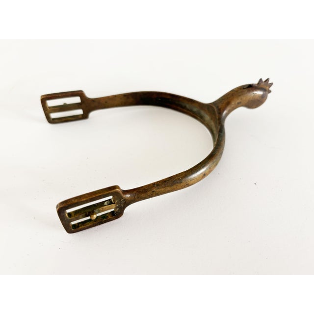 Metal Antique Brass Cavalry Spurs, a Single For Sale - Image 7 of 10