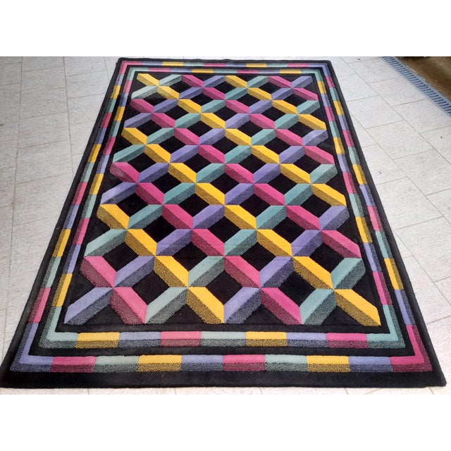 Optic Rug by Ottavio Missoni for T&J Vestor, Italy, 1980s For Sale - Image 3 of 10