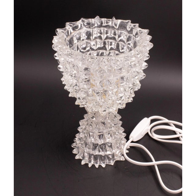 Metal Rostrato Murano Glass Vase Table Lamp for Barovier & Toso, 1940s For Sale - Image 7 of 11