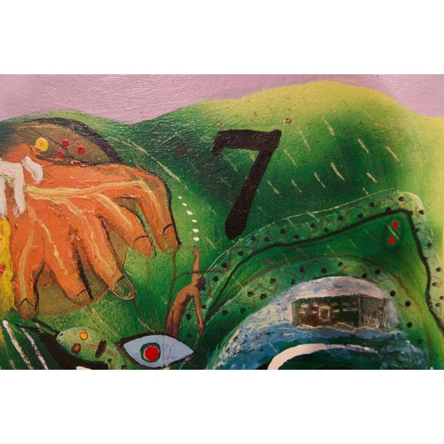 Green Genesis, Late 20th-Century, Abstract Mixed Media on Wood by George De Goya, 1975 For Sale - Image 8 of 8