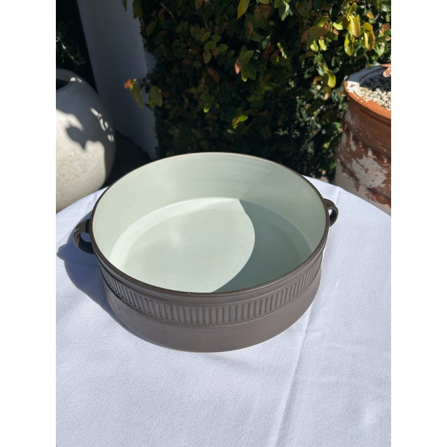 Dansk Vintage Mid-Century Dansk Ribbed Serving Bowl With Handles For Sale - Image 4 of 13