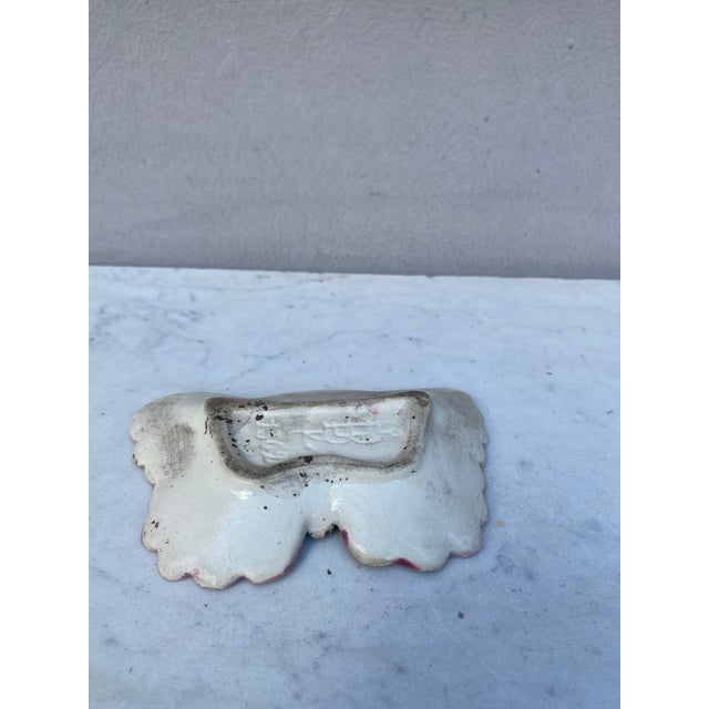 Rare Majolica Butterfly Butter Pat Fives Lille Circa 1900 For Sale - Image 4 of 5