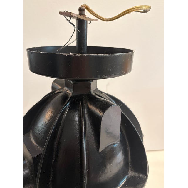 1950s Large, Heavy Black Mapelec Industrial Ceiling Light For Sale - Image 4 of 7