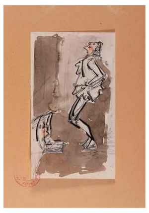 Alfred Grevin, Figure, Ink & Pencil Drawing, Late 19th Century