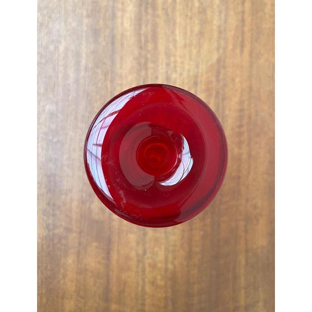 Vintage German Red Glass Solifleur Vase by Cari Zalloni for WMF For Sale - Image 9 of 15