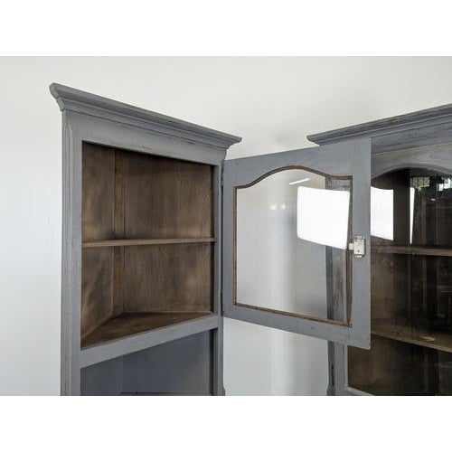 Repainted Corner Cabinets with Trim, Set of 2 For Sale - Image 5 of 12