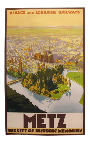 1920s French Art Deco Travel Poster, Metz