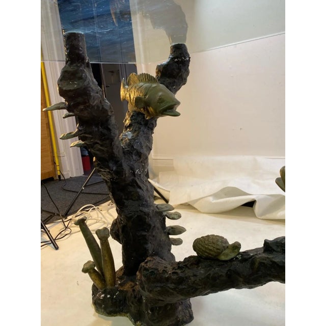 Modernist Bronze Sculptural Sea Scape Console Table For Sale - Image 9 of 10