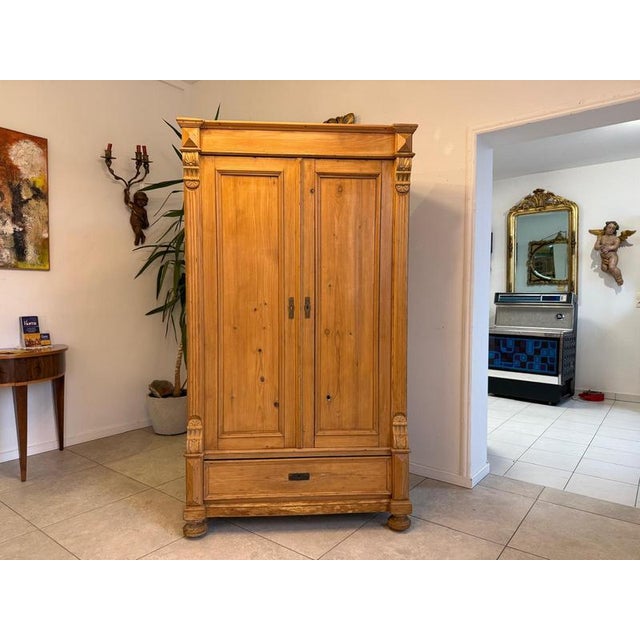 Biedermeier Farmhouse Cabinet in Natural Wood For Sale - Image 3 of 18