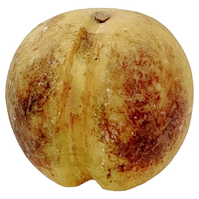 Hand-Painted Italian Alabaster Peach For Sale - Image 4 of 4