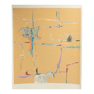 1981 Abstract Mixed Media Painting by Harry Hilson For Sale