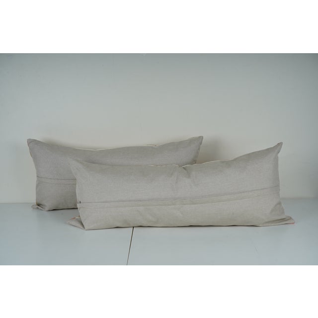 Uzbek Suzani Lumbar Pillows - A Pair For Sale - Image 4 of 4