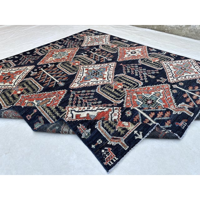 2000 - 2009 Tribal Qashqai Hand-Knotted Wool Area Carpet - 8'4" X 9'10" For Sale - Image 5 of 8