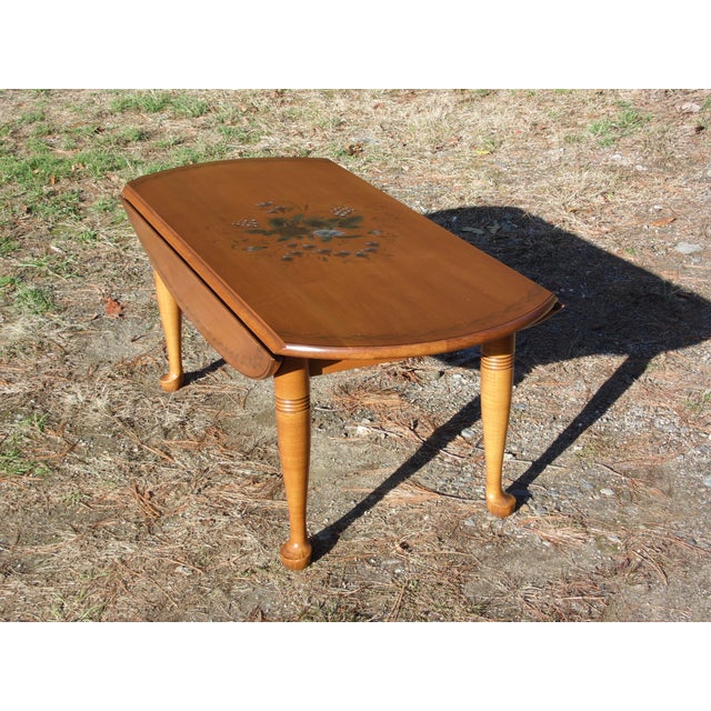 Vintage Solid Maple Hitchcock Harvest Stenciled Saybrook Drop Leaf