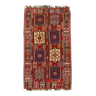 Pasargad DC Red Turkish Kilim Antique Rug For Sale