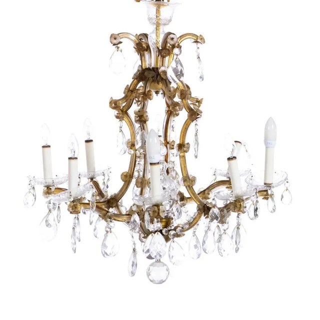 Portuguese 9-Light Chandelier, Early 20th Century For Sale - Image 5 of 6