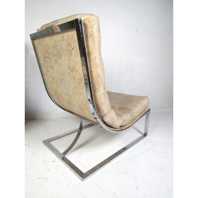 Metal Mid 20th Century Mid-Century Cantilevered Scoop Chairs, a Pair - 2 Pieces For Sale - Image 7 of 11