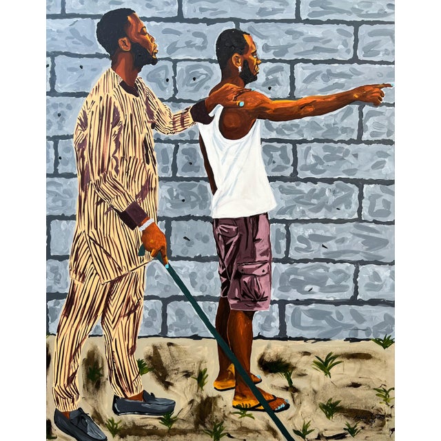 A Shepherds Directive, Acrylic on Canvas, Unique Contemporary, Emmanuel Akolo (2023) For Sale