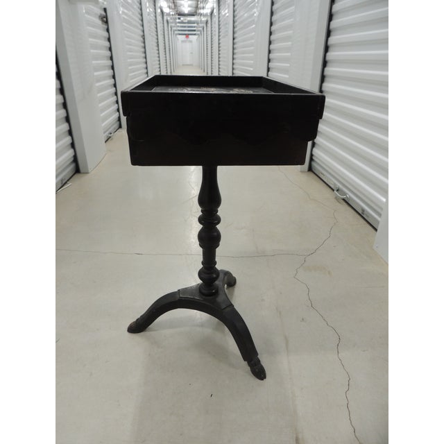 Vintage Black Lacquered Top Chinoiserie Style Tray Table For Sale - Image 10 of 14