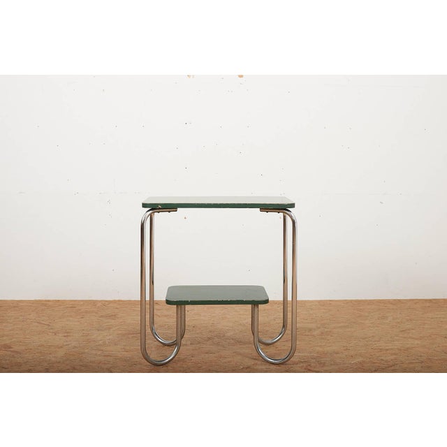 Steel Tube Console in Chrome-Plated Steel Tube and Plywood For Sale - Image 4 of 16