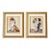 Vintage Set of 2 Framed Needlepoint Art Child & Dog Gold Frames Cottagecore 20.5x17" For Sale