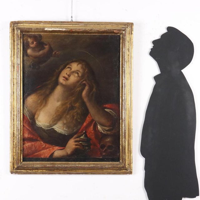 Oil on canvas. Lombard school of the 17th century. According to the classic iconography, the penitent Magdalene is...