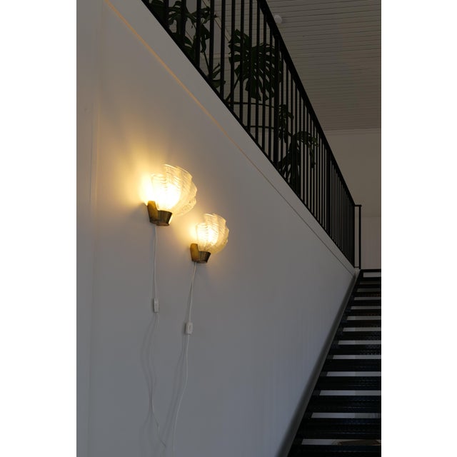 Mid-Century Modern Brass and Glass Wall Lights from ASEA, 1950s, Set of 2 For Sale - Image 10 of 11