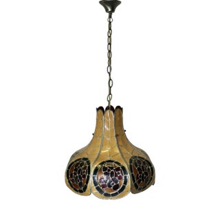 Pop Art Tiffany Style Moulded Leaded Ceiling Shade, 1960s For Sale