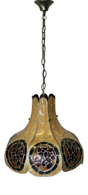 Pop Art Tiffany Style Moulded Leaded Ceiling Shade, 1960s