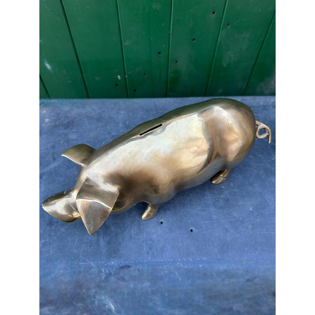 Metal English Brass Piggy Bank, 1920s For Sale - Image 7 of 10