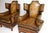 Brown Vintage Leather Wing Back Chairs, 1920s, Set of 2 For Sale - Image 8 of 11