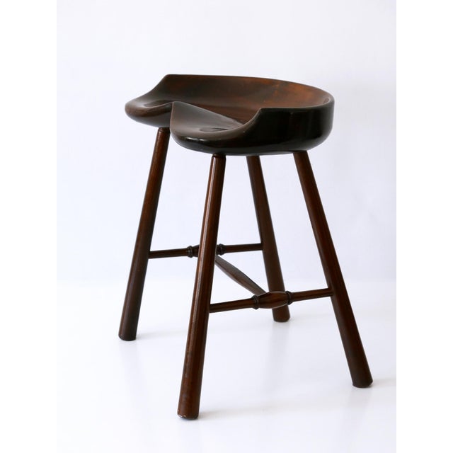 Extremely rare, beautiful and highly decorative Mid-Century Modern stool. Manufactured in Germany, 1950s. Executed in...