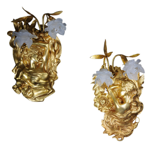 French Art Nouveau Wall Sconces, Paris, Set of 2