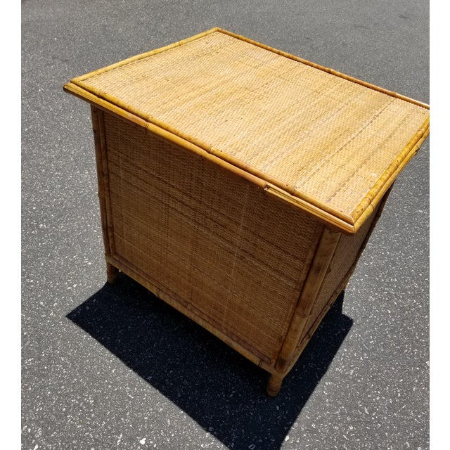 Vintage Mid Century Modern Bamboo Rattan Nightstand Chairish