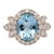 2ct Santa Maria Aquamarine Ring with Natural Diamonds in Solid 14K Gold Oval 10x8mm For Sale