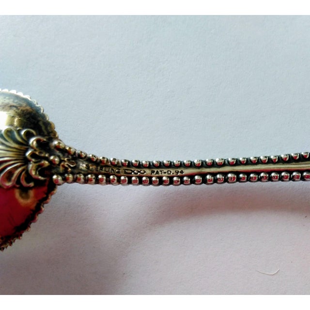 Metal Late 19th Century Charles II by Dominick and Haff Gold Wash Sterling Demitasse Spoon For Sale - Image 7 of 7