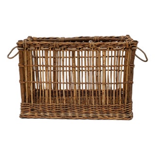 1920s French Wicker Basket For Sale