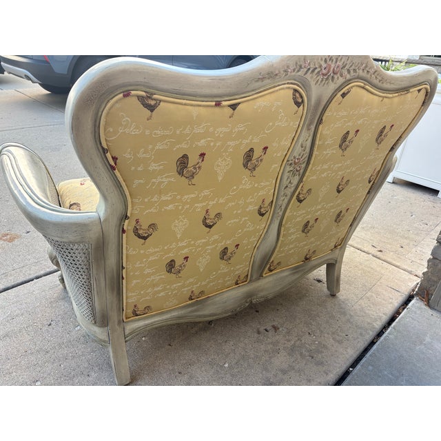Yellow Early 21st Century Upholstered Settee Loveseat For Sale - Image 8 of 12