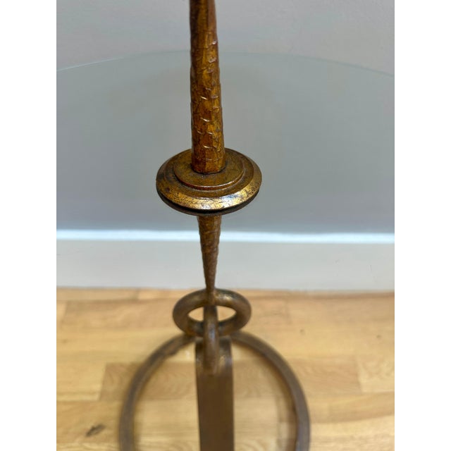 Gold Vintage Circular Side Table in Gilt Wrought Iron by Giovanni Banci for Hermes, 1950 For Sale - Image 8 of 14