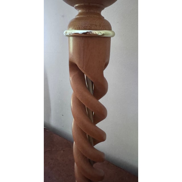 Wood MCM James Mont Carved Helix Lamp for Frederick Cooper For Sale - Image 7 of 15