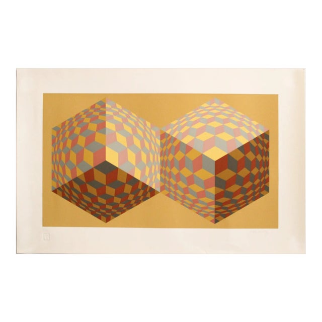 1980 Hungarian Art Poster - "Mokus" (Victor Vasarely) For Sale
