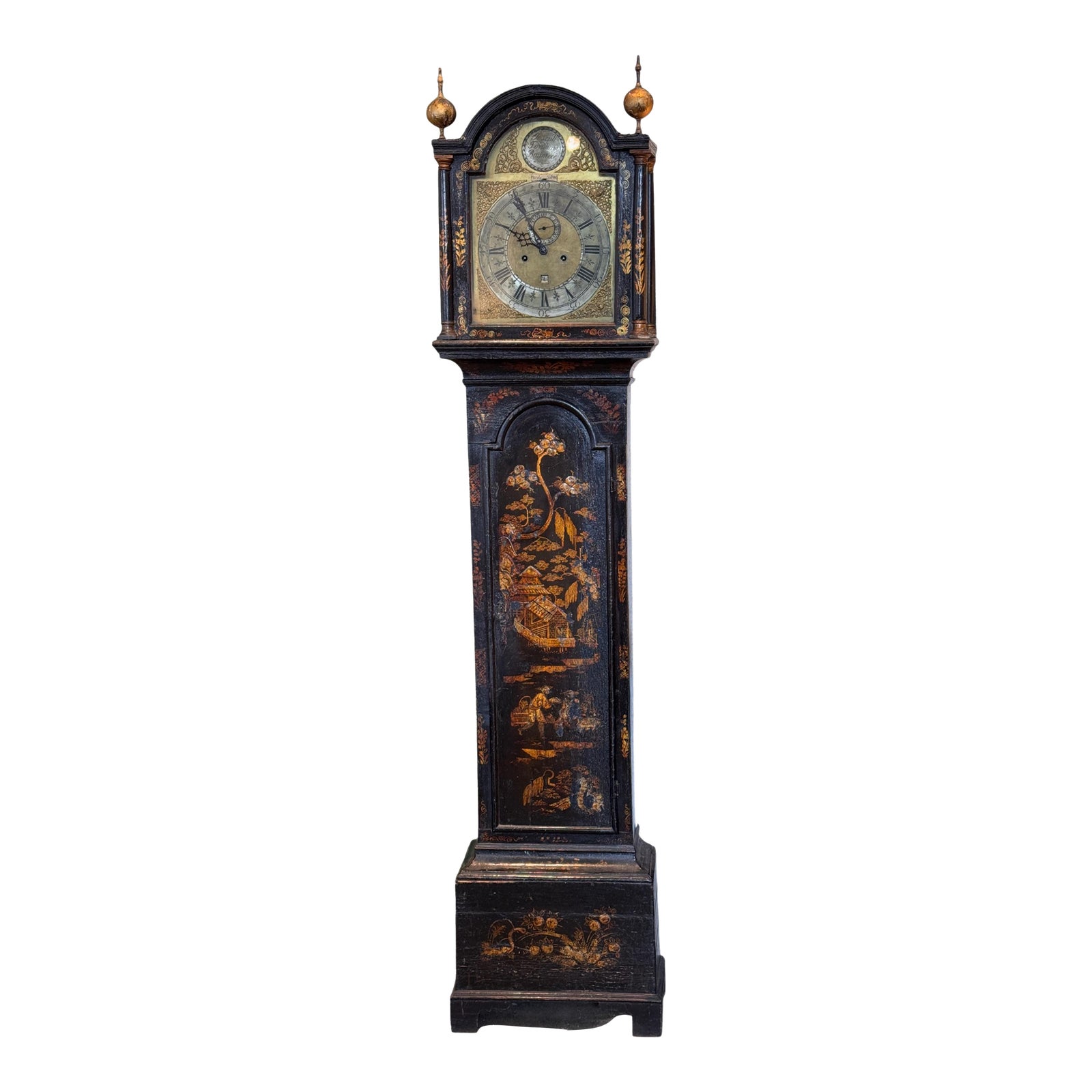 George III Chinoiserie Lacquered Longcase Clock by Joseph Fordham of ...