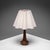 Teak and Brass Table Lamp with Wavy Shade, Denmark, 1960s For Sale - Image 6 of 6