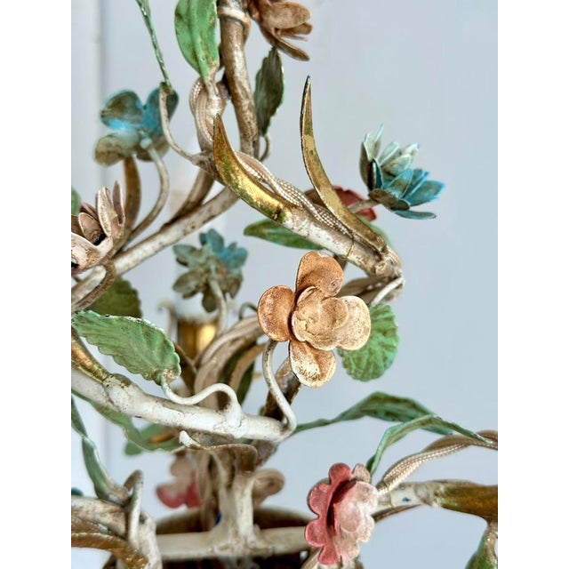 Rococo Italian Florentine Tole Chandelier, 1950s For Sale - Image 3 of 18
