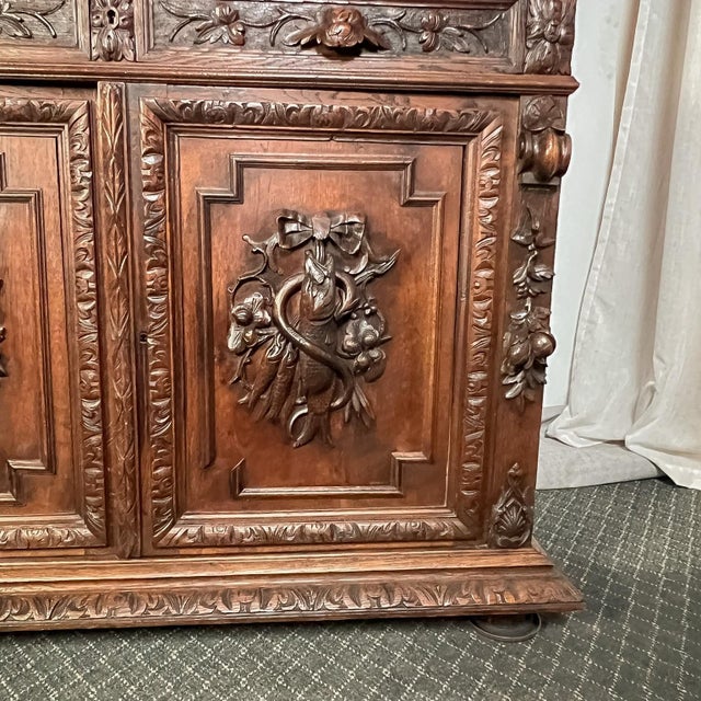 Antique French Normandy Solid Oak Hutch, Early 20th Century For Sale - Image 4 of 14